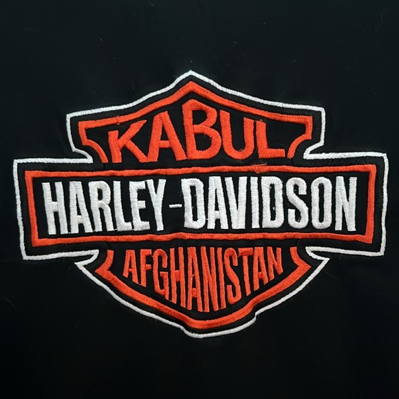 Harley Davidson Kabul Afghanistan Embroidered T-shirt Mens Size Medium - Picture 2 of 4